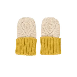 Acorn Cable Knit Mittens - Oatmeal