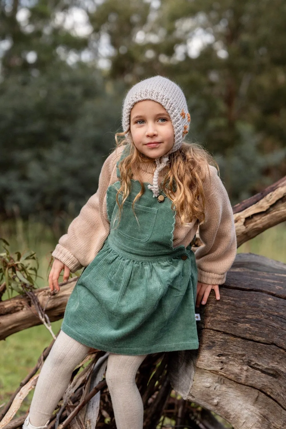 Acorn Flowers Bonnet - Oatmeal