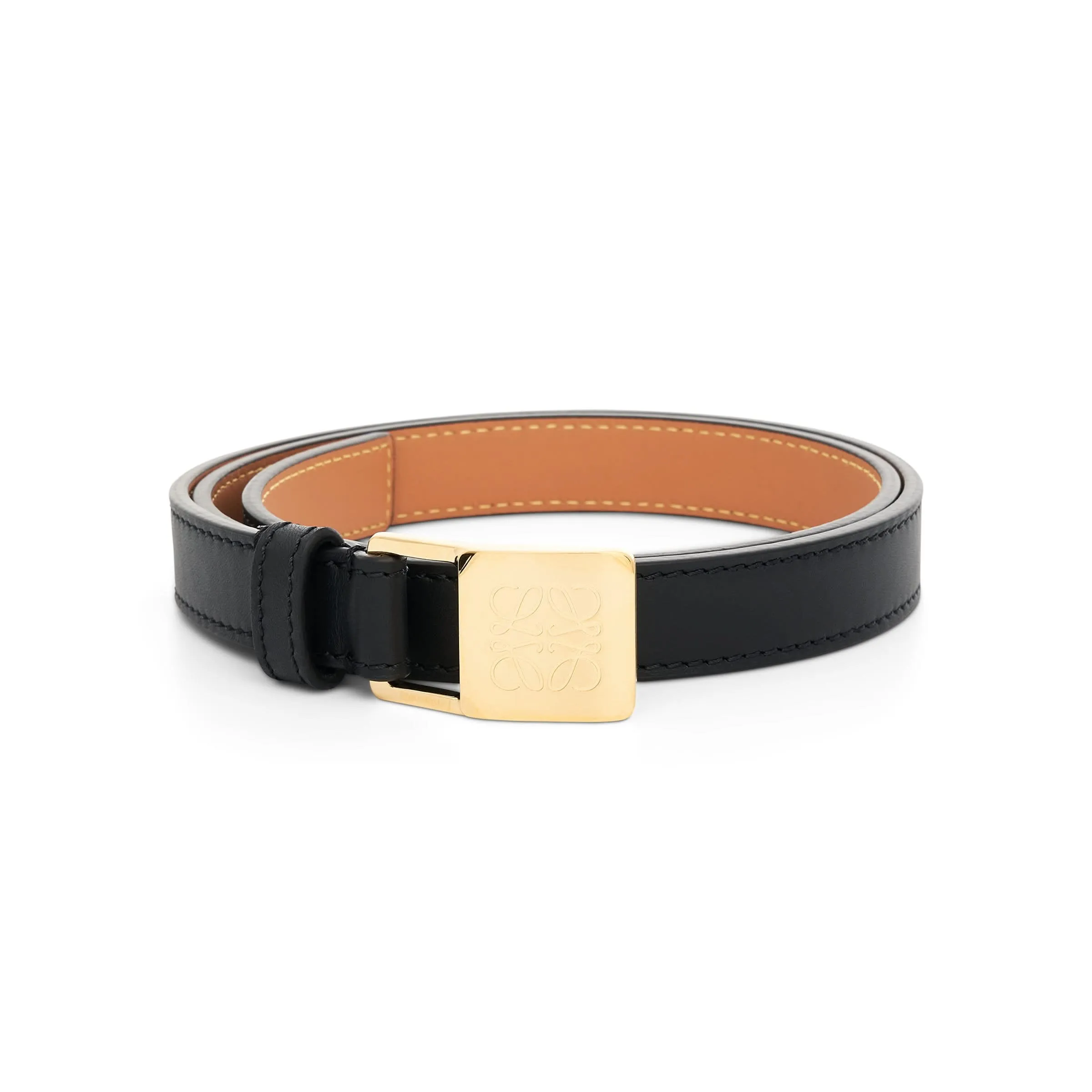 Amazona Padlock 2cm Belt in Black/Gold