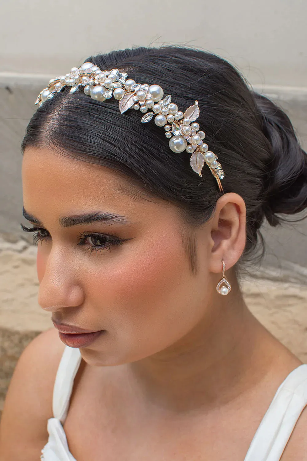 Anne - Pearl Crystal Bridal Headband