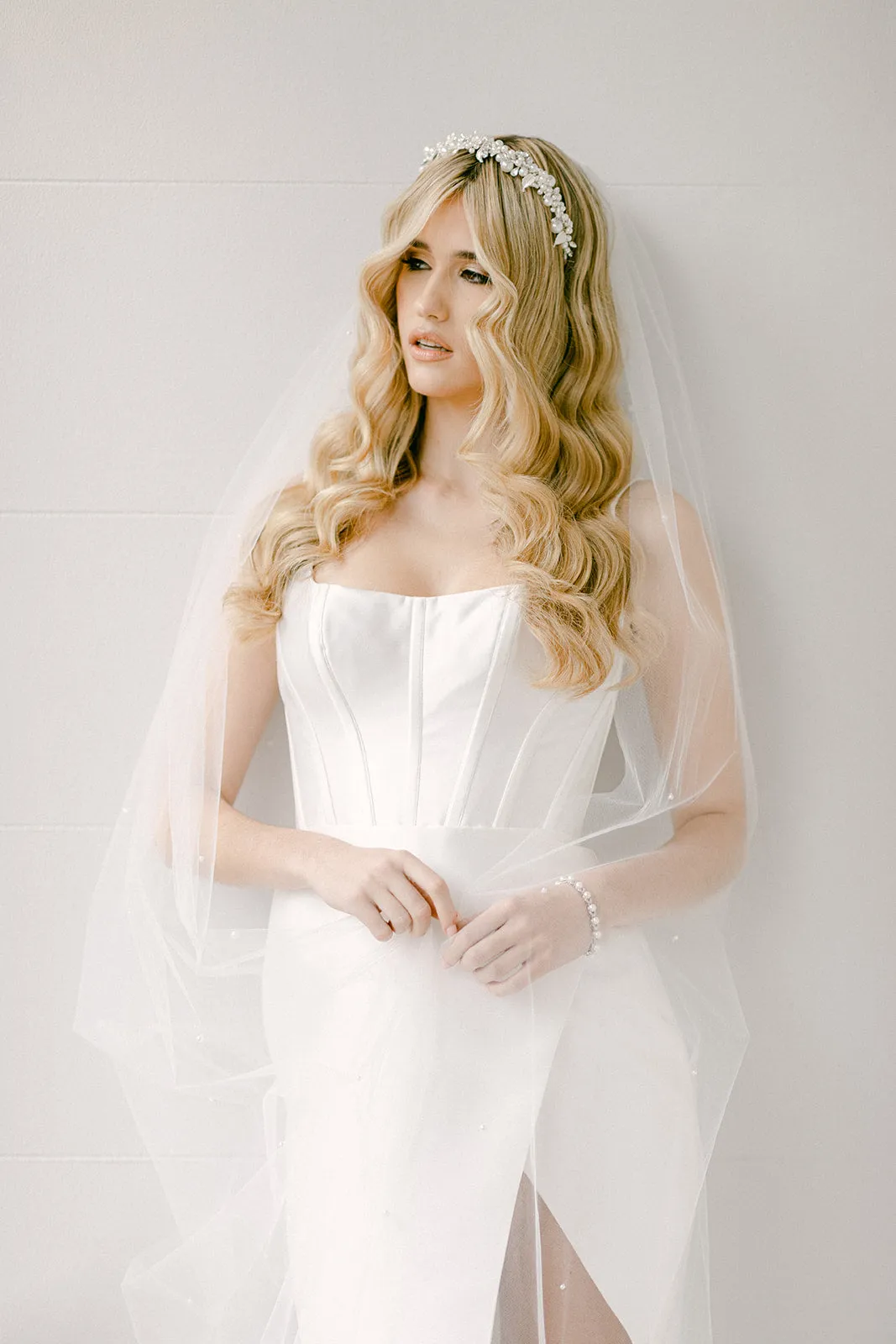 Anne - Pearl Crystal Bridal Headband