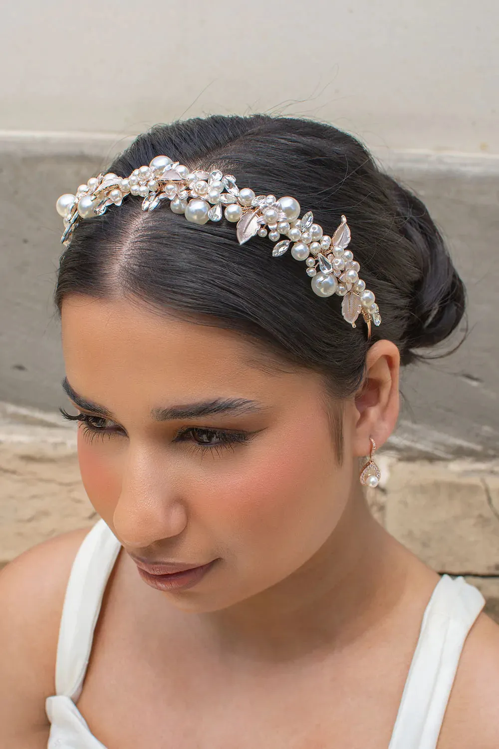 Anne - Pearl Crystal Bridal Headband