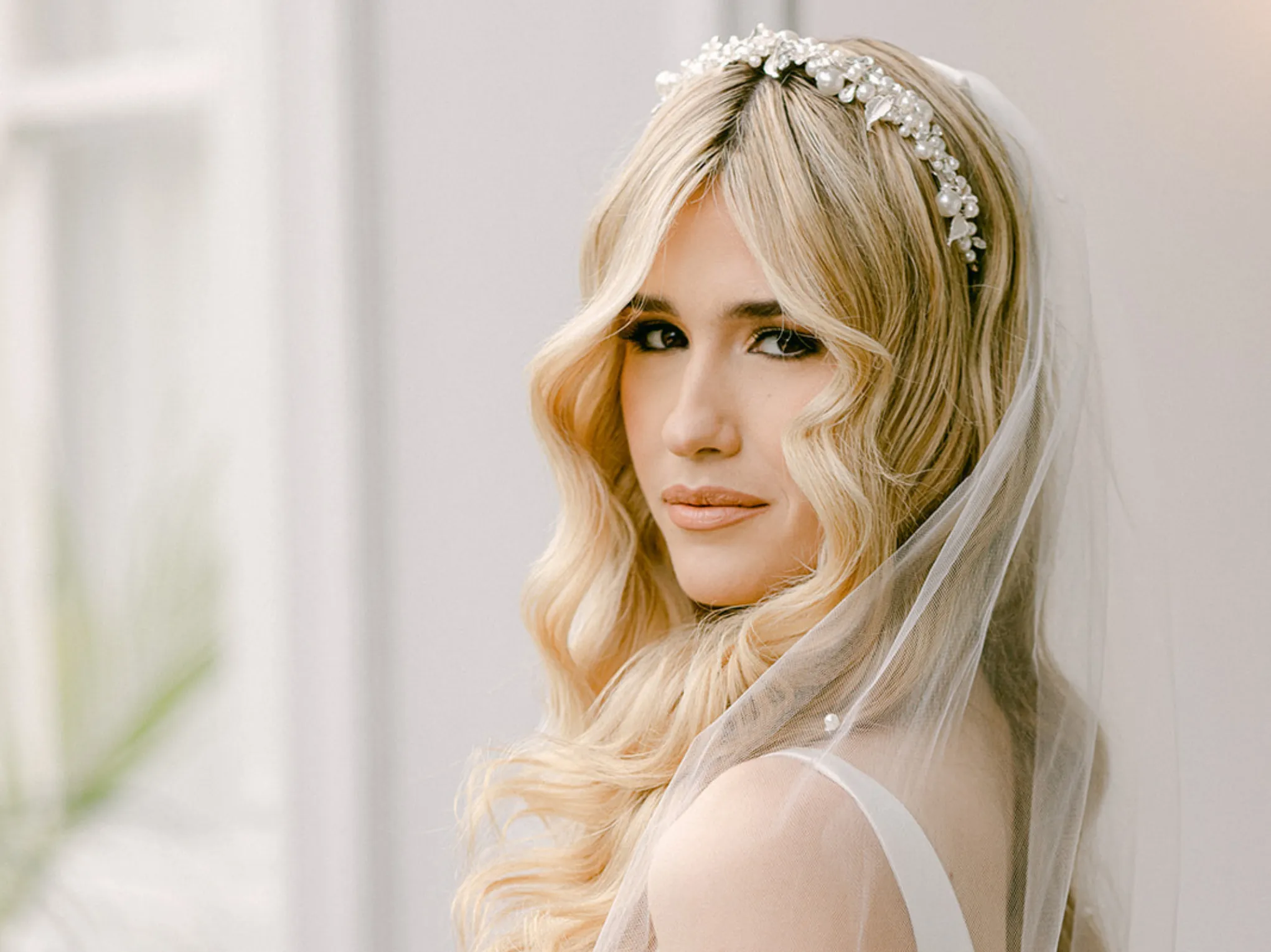 Anne - Pearl Crystal Bridal Headband