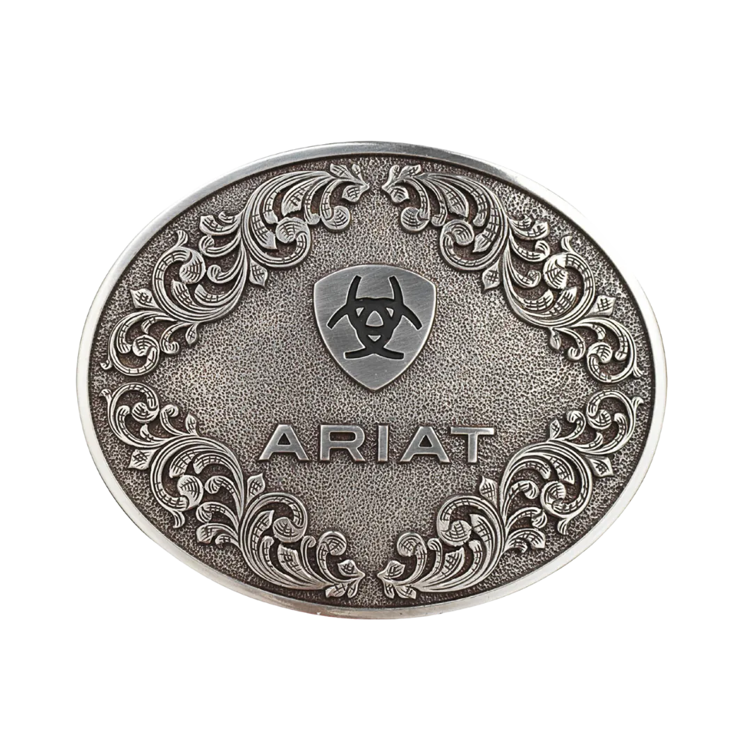 Ariat Oval Smooth Edge Scroll Logo