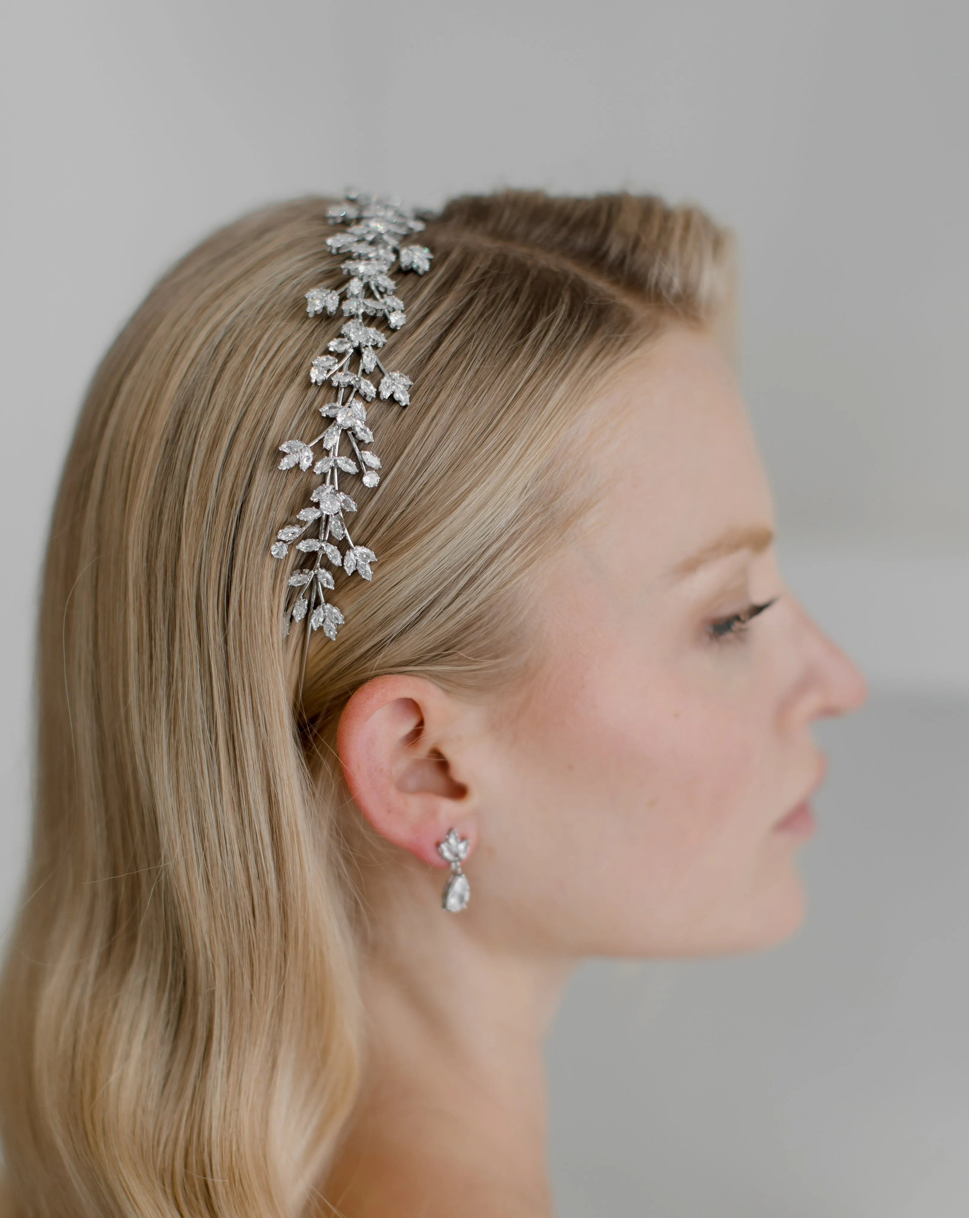 Athena - Floral Crystal Bridal Headband