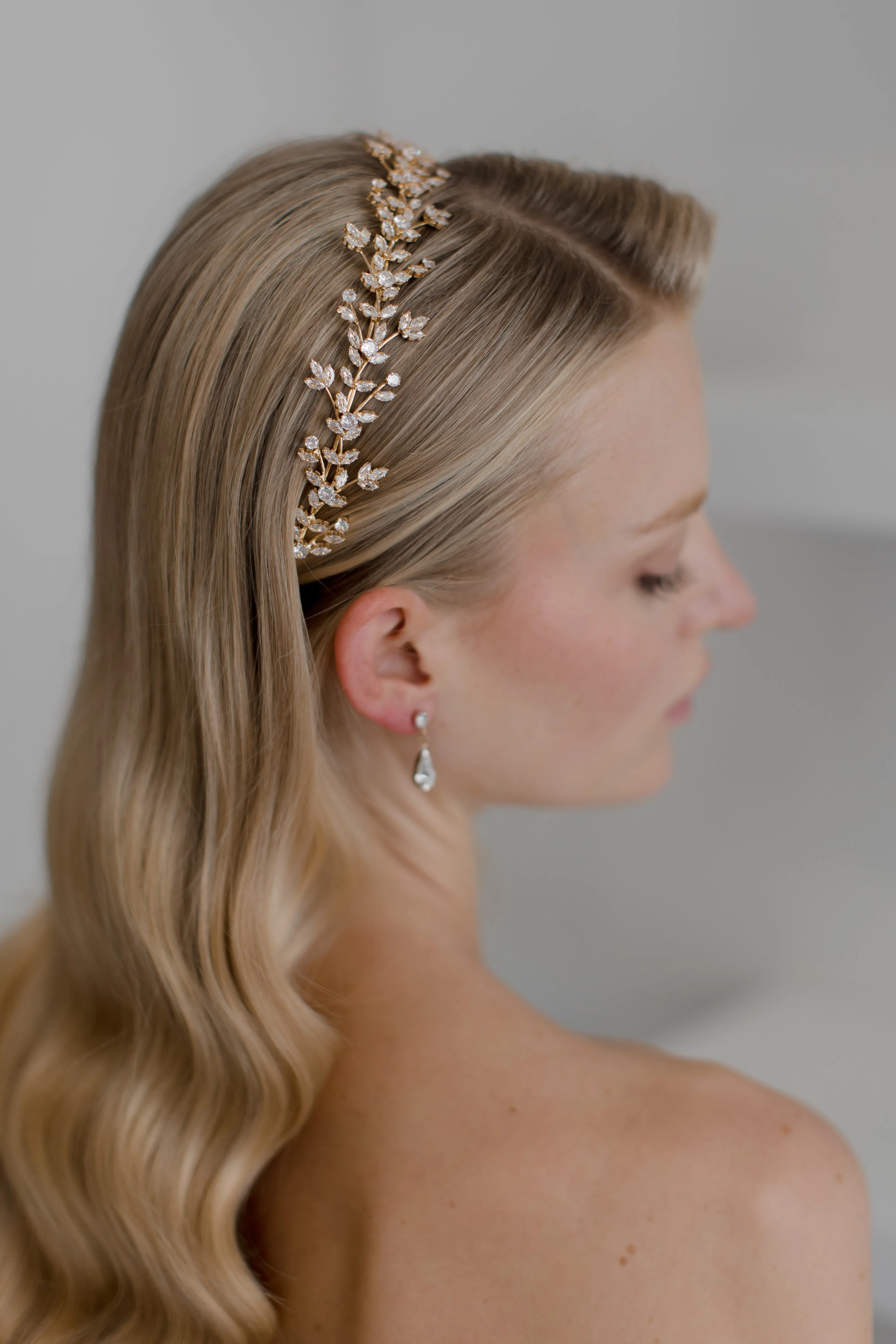 Athena - Floral Crystal Bridal Headband