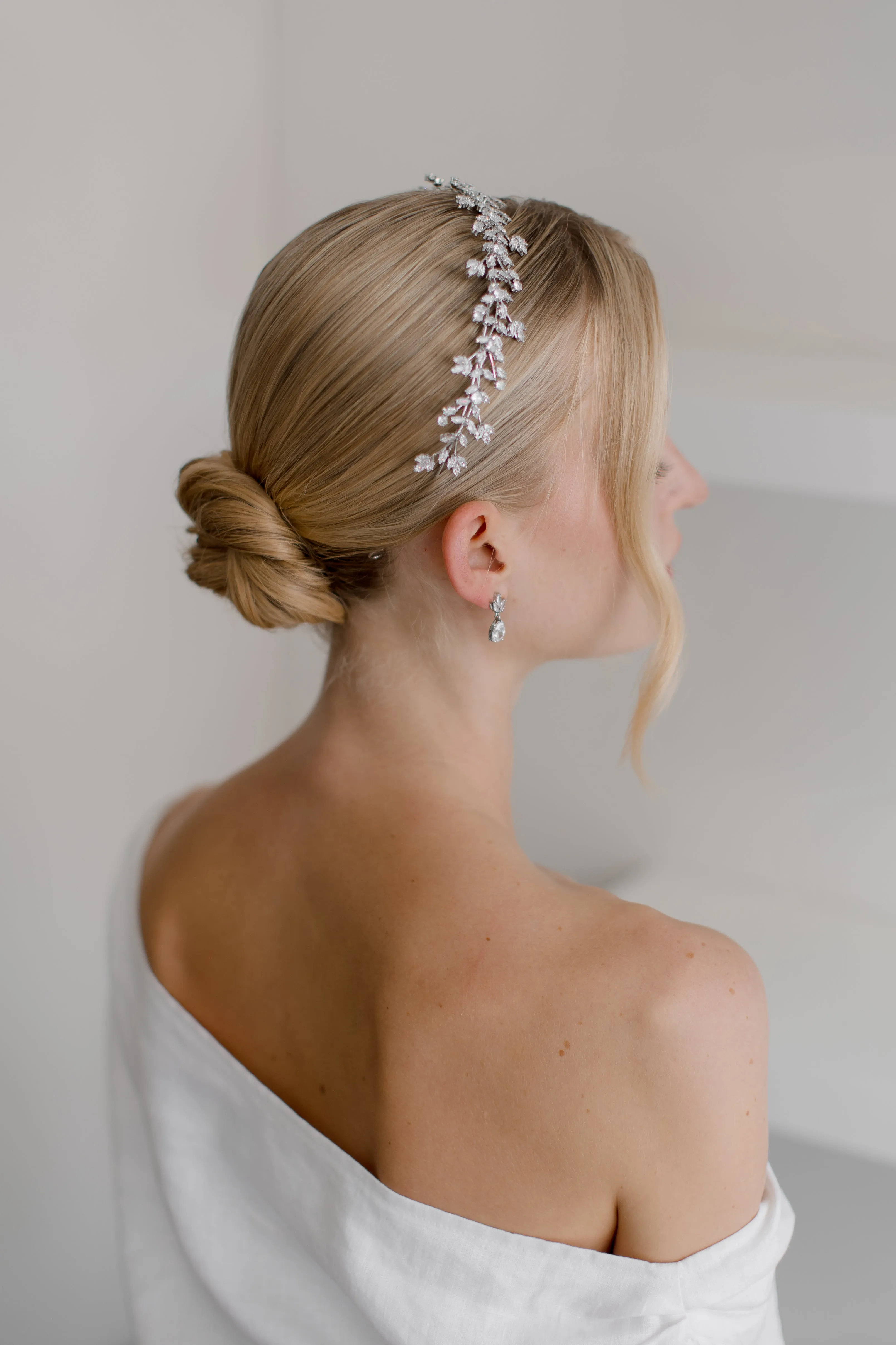 Athena - Floral Crystal Bridal Headband