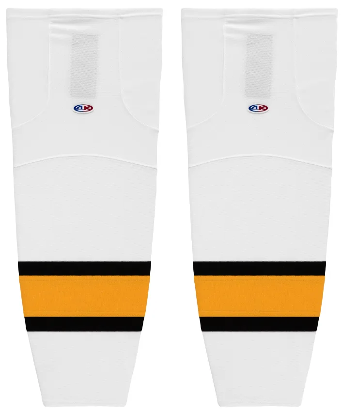 Athletic Knit (AK) HS2100-301 Boston Bruins White Mesh Ice Hockey Socks