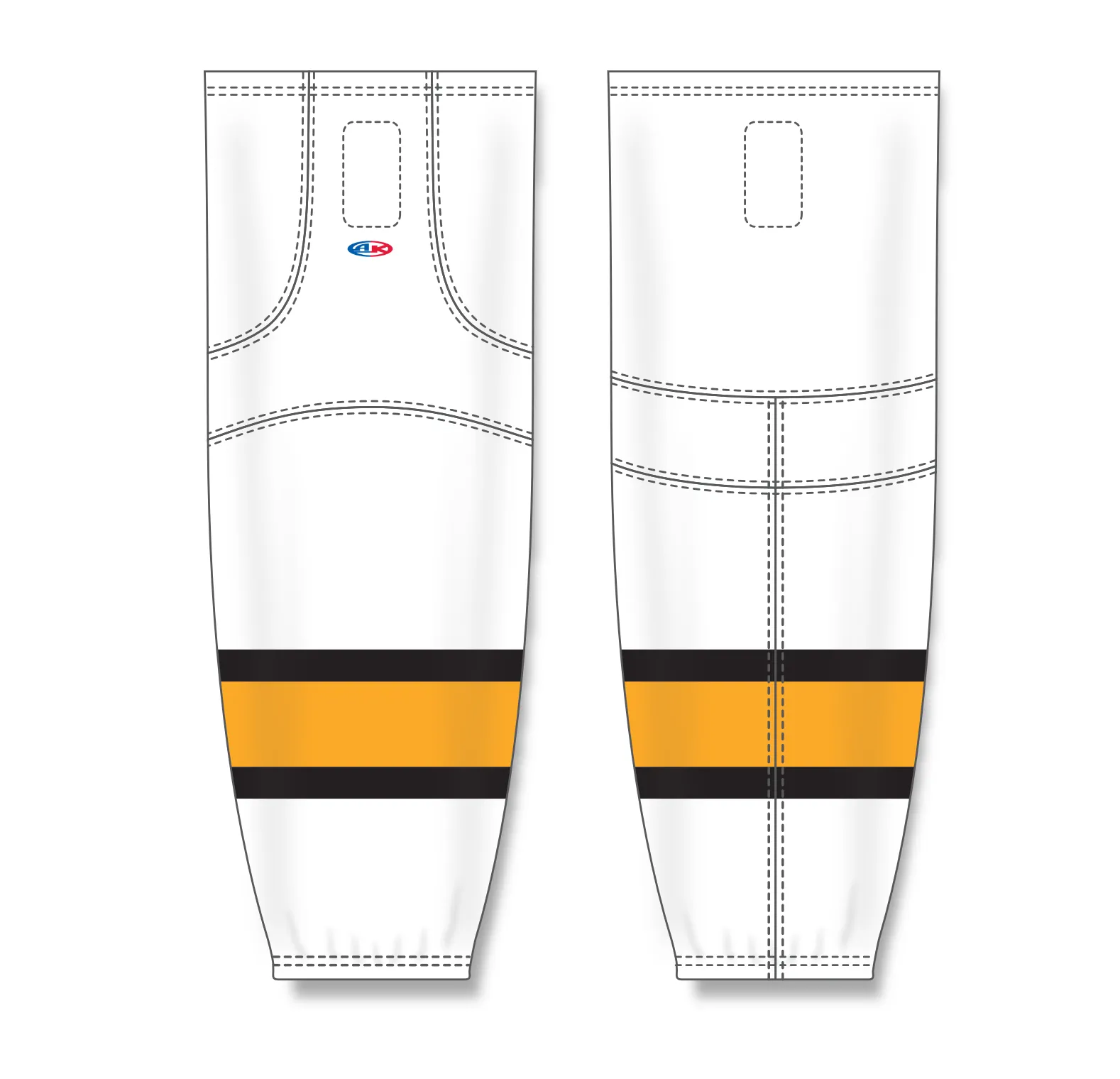 Athletic Knit (AK) HS2100-301 Boston Bruins White Mesh Ice Hockey Socks