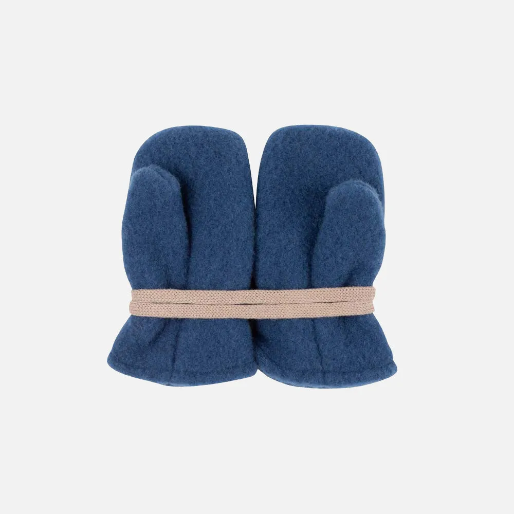 Baby & Kids Merino Wool Fleece Mittens - Dark Denim