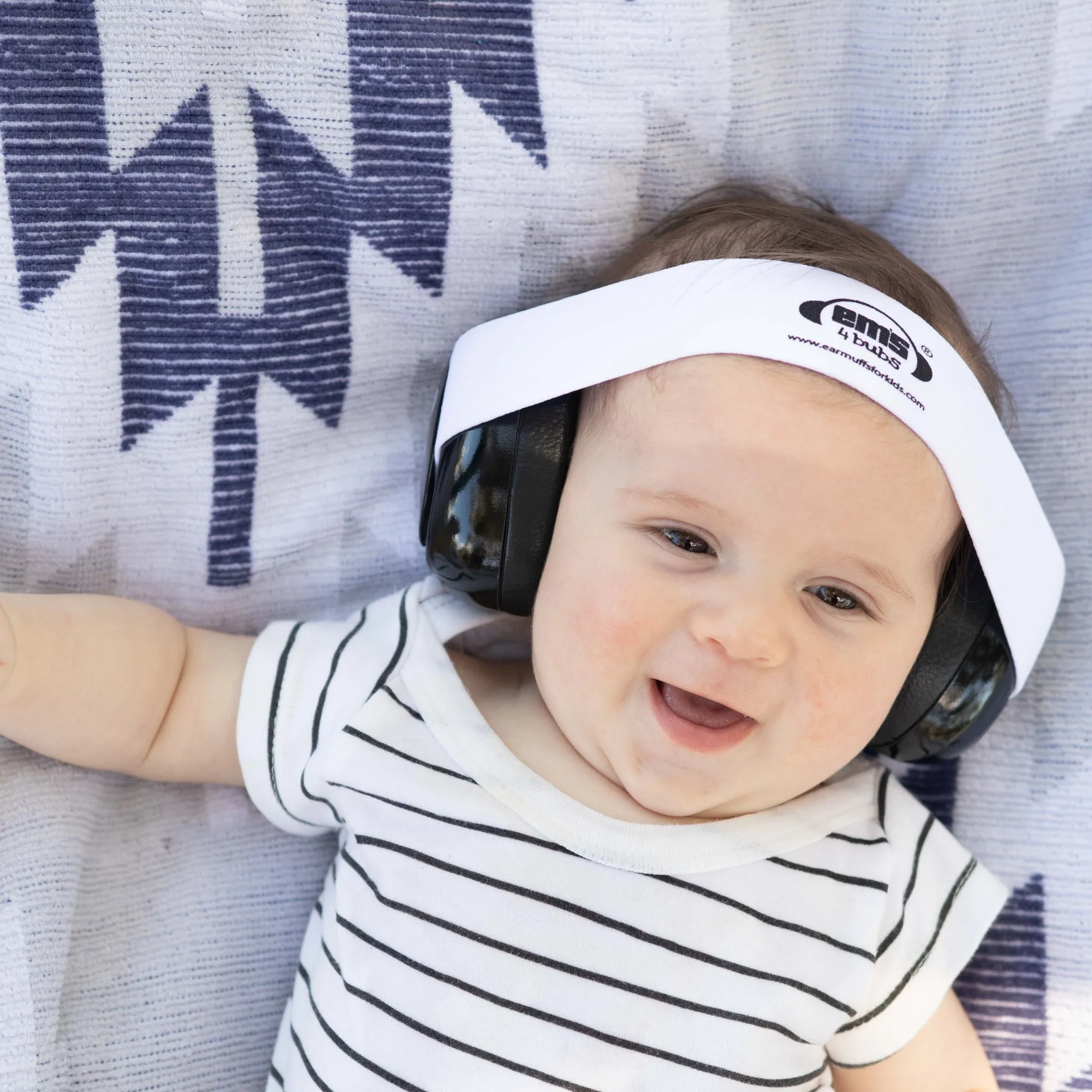 Baby Earmuffs - White/Black