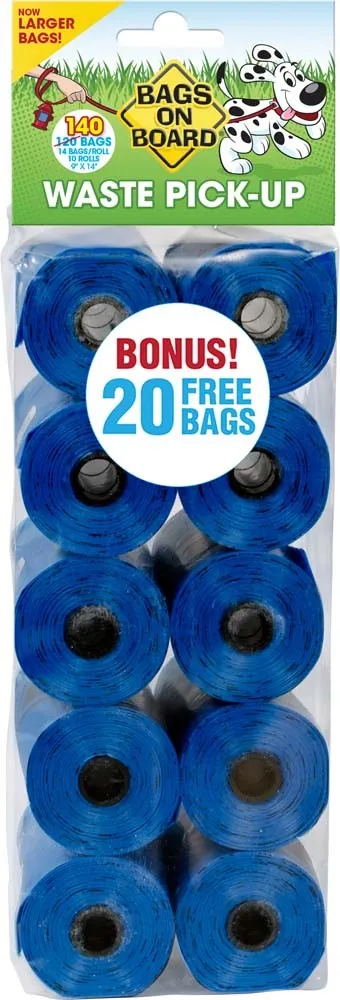 Bags on Board Waste Pick-up Bags Refill Blue 140ct