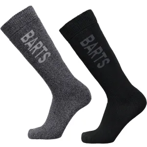 Barts Mens Basic 2 Pack Moisture Wicking Ski Socks - Anthracite/Black