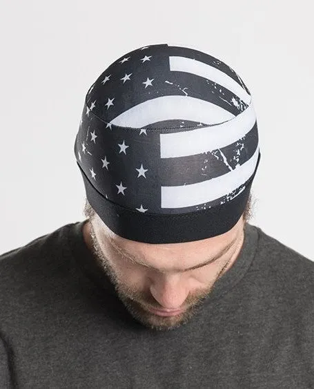 Black and White AMERICAN FLAG SKULL CAP SOAKER M/L 57703