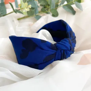 Blue Leopard Print Knot Headband