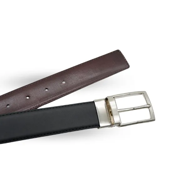 CAMERON - Mens Black & Camel Genuine Leather Reversible Belt