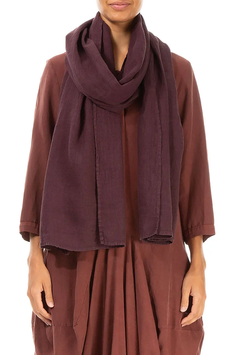 Chocolate Soft Gauze Linen Scarf