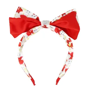 Claris Fashion Red Print Bow Headband