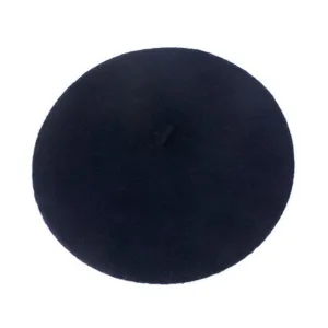 Classic Wool Beret in Navy Blue