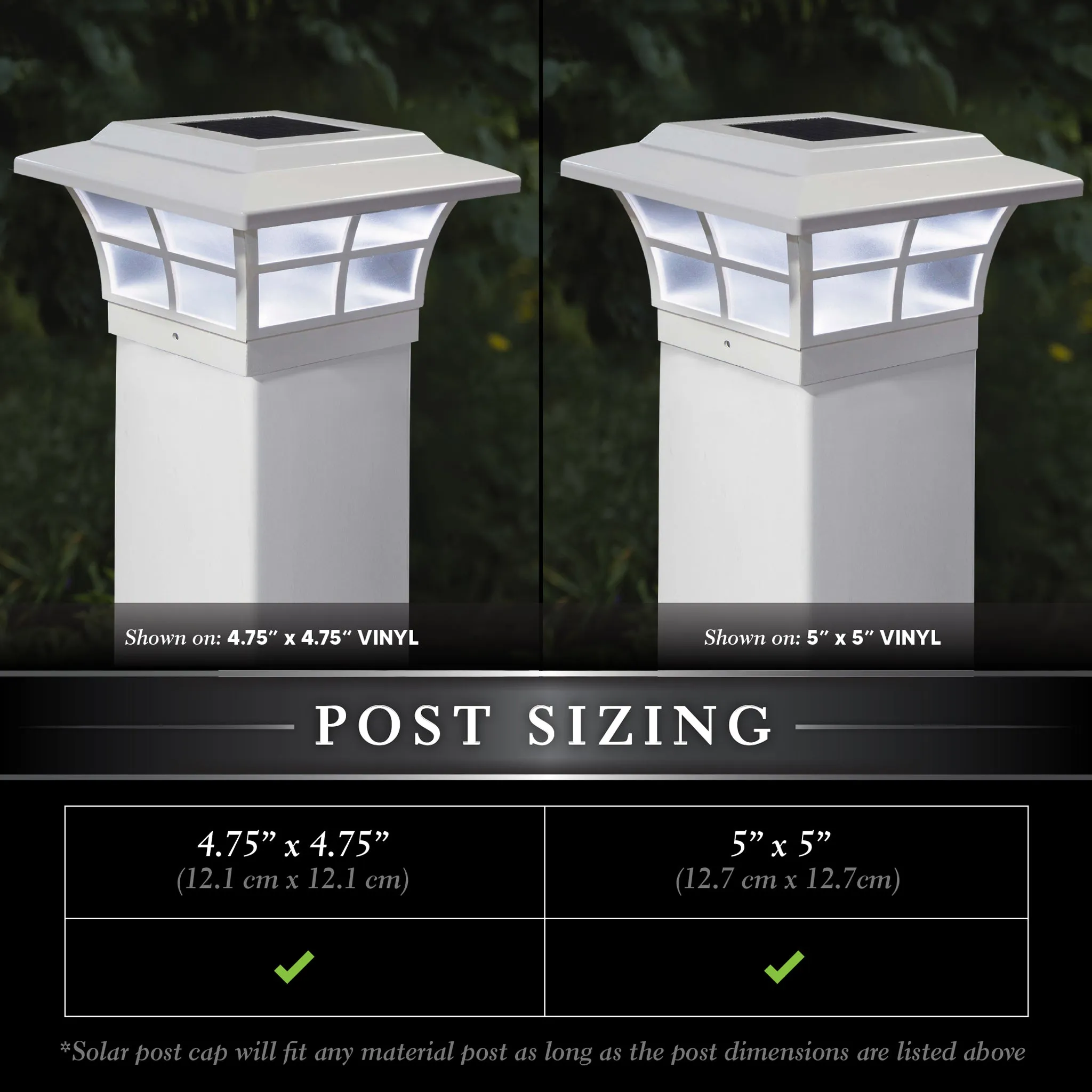 Classy Caps 5X5 White Pvc Prestige Solar Post Cap SLO85