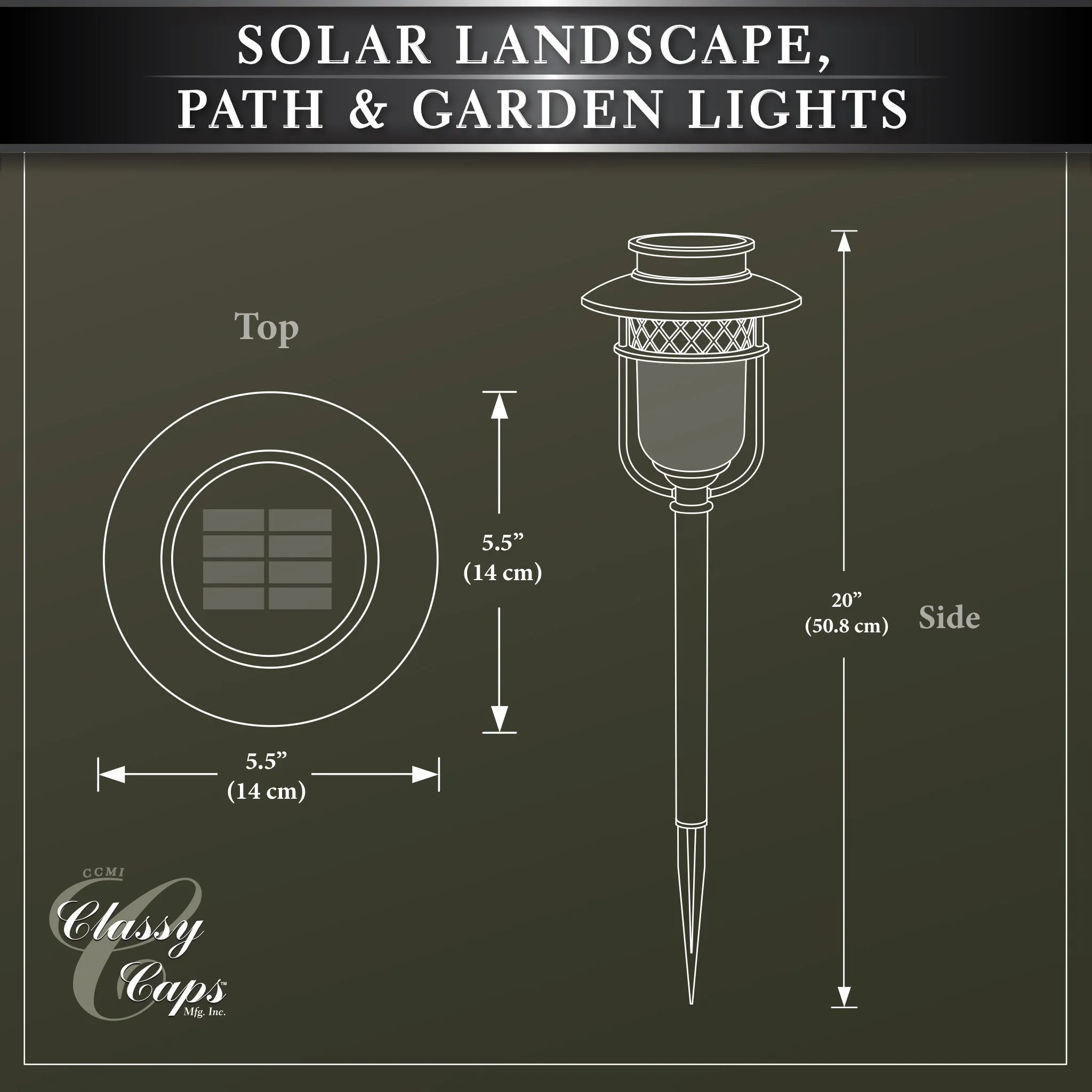 Classy Caps Black Stainless Steel Landscape, Path & Garden Light - 2 Pk GL1101