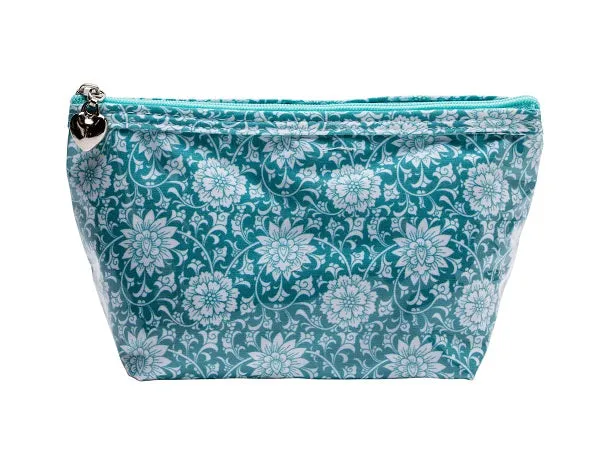 Cosmetic Bag (Small), Gerbera (Aqua)