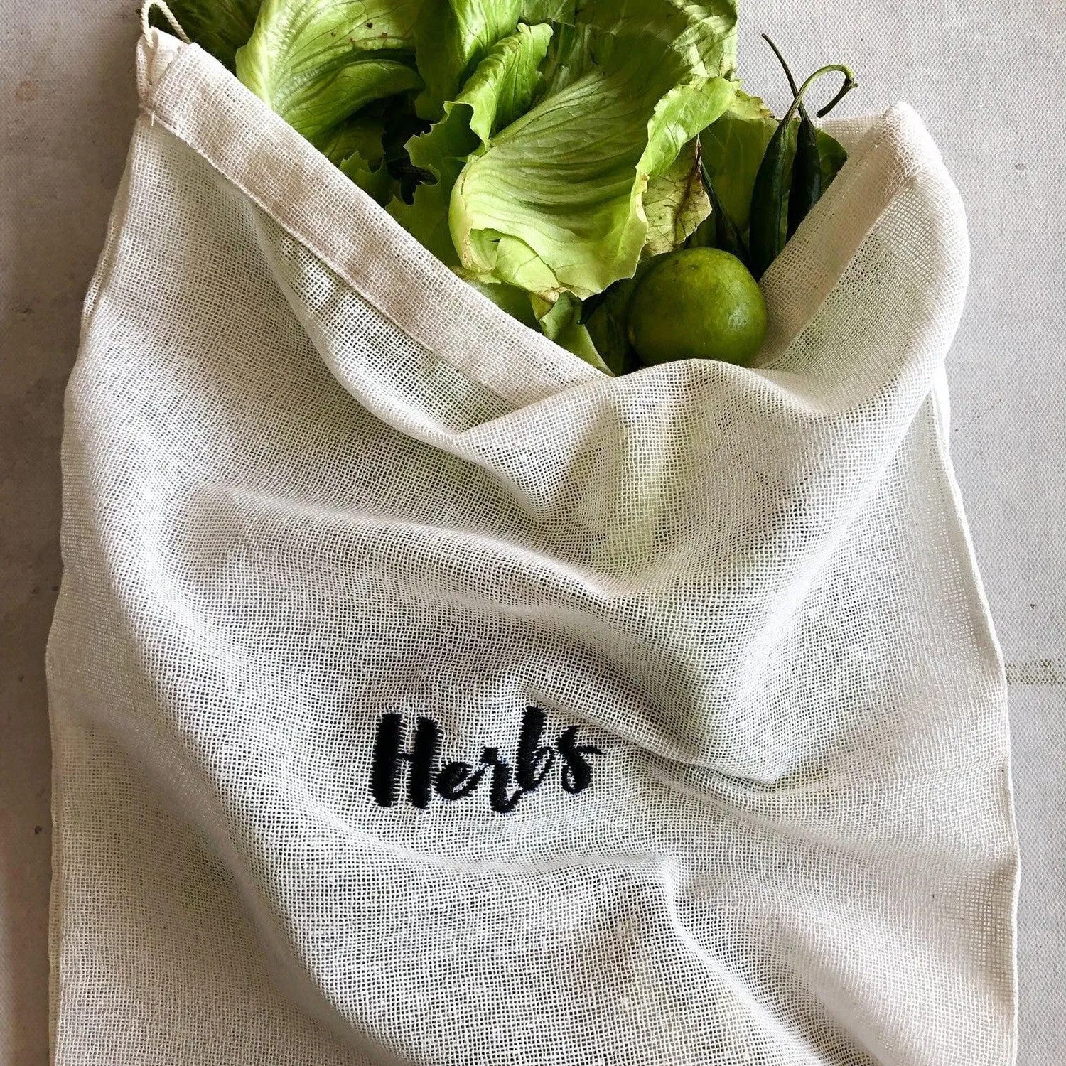 Cotton Reusable Embroidered Grocery Bags