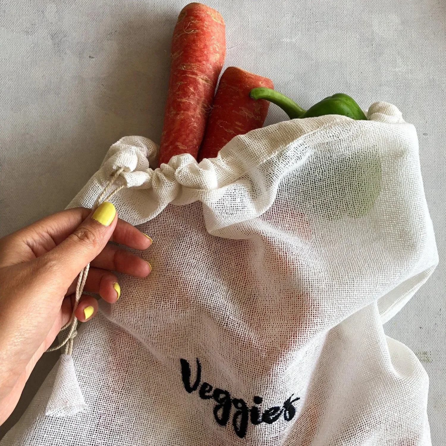 Cotton Reusable Embroidered Grocery Bags