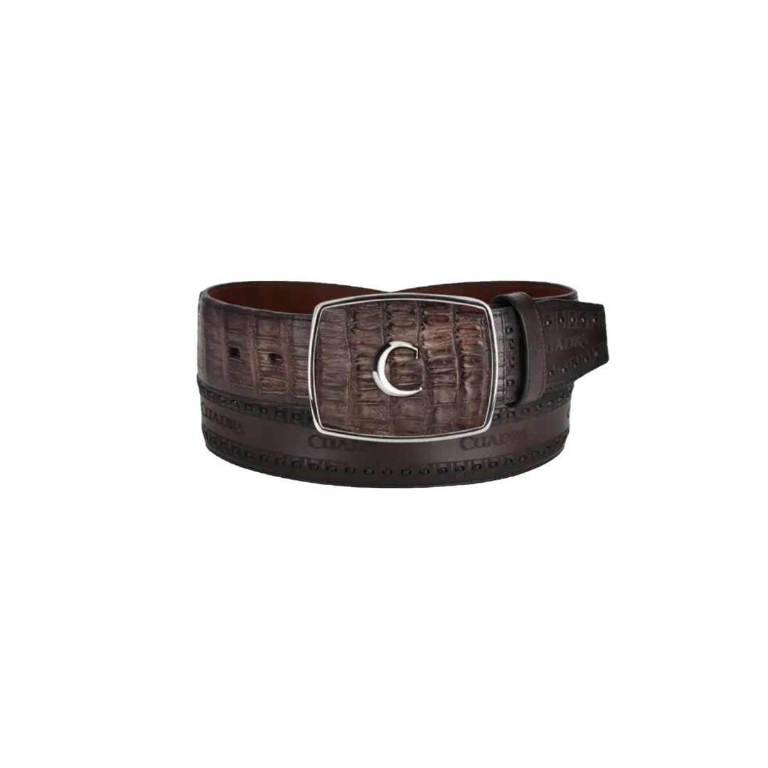 Cuadra Men's Brown Caiman Laser Belt