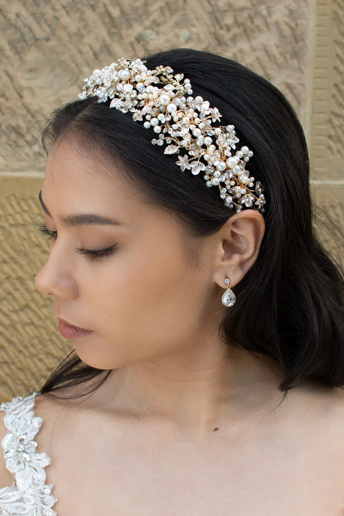 Eden - Pearl Crystal Bridal Headband