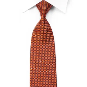 Elegance Rhinestone Necktie Orange Black Squares On Burgundy With Sparkles