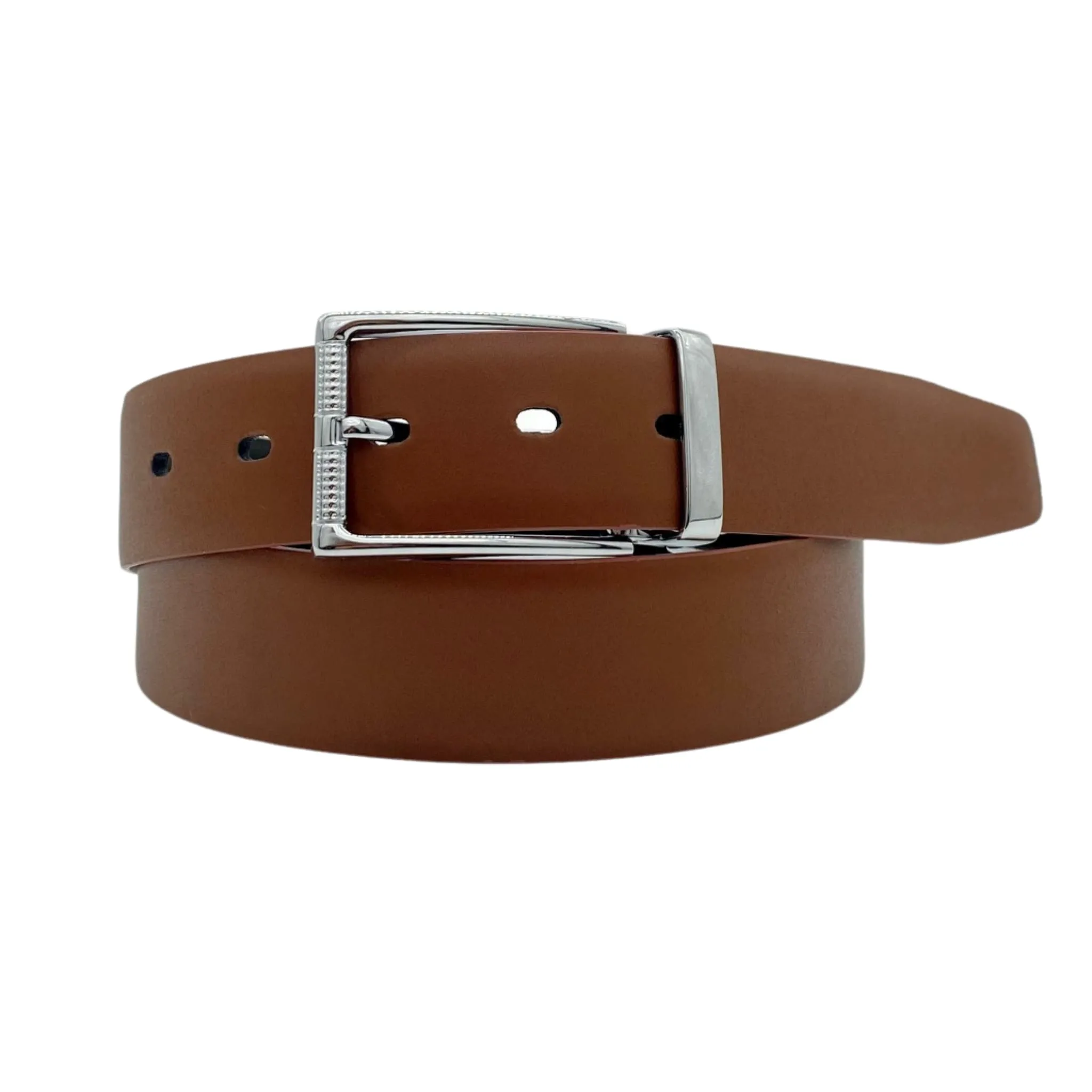 ELTON - Men's Tan and Black Leather Belt