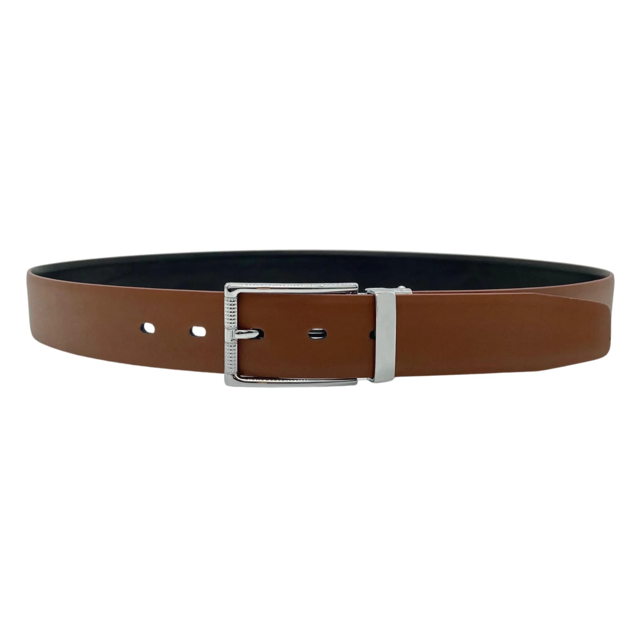 ELTON - Men's Tan and Black Leather Belt