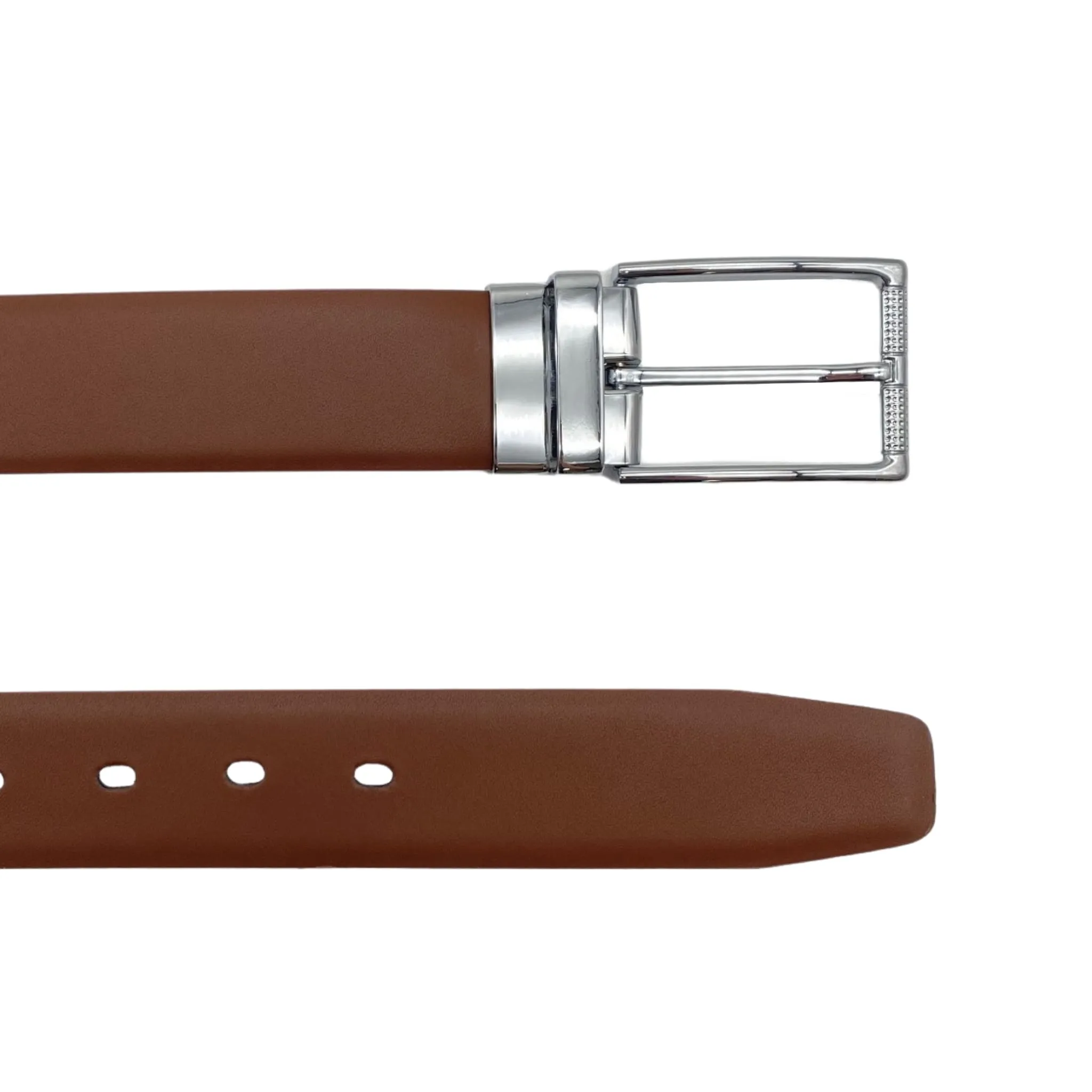 ELTON - Men's Tan and Black Leather Belt