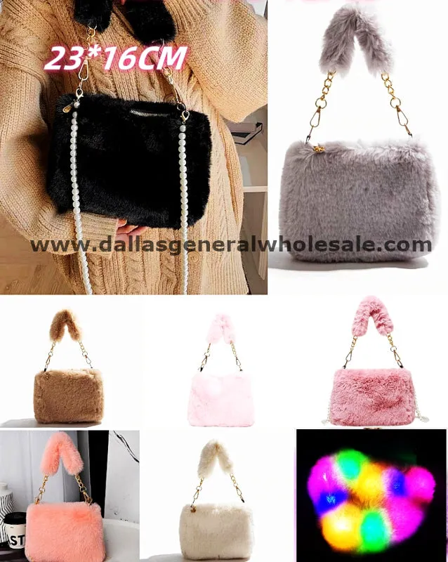 Fluffy Light Up Shoulder Bags Wholesale