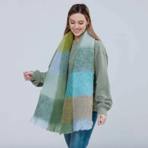 Foxford Blue And Green Mohair Scarf