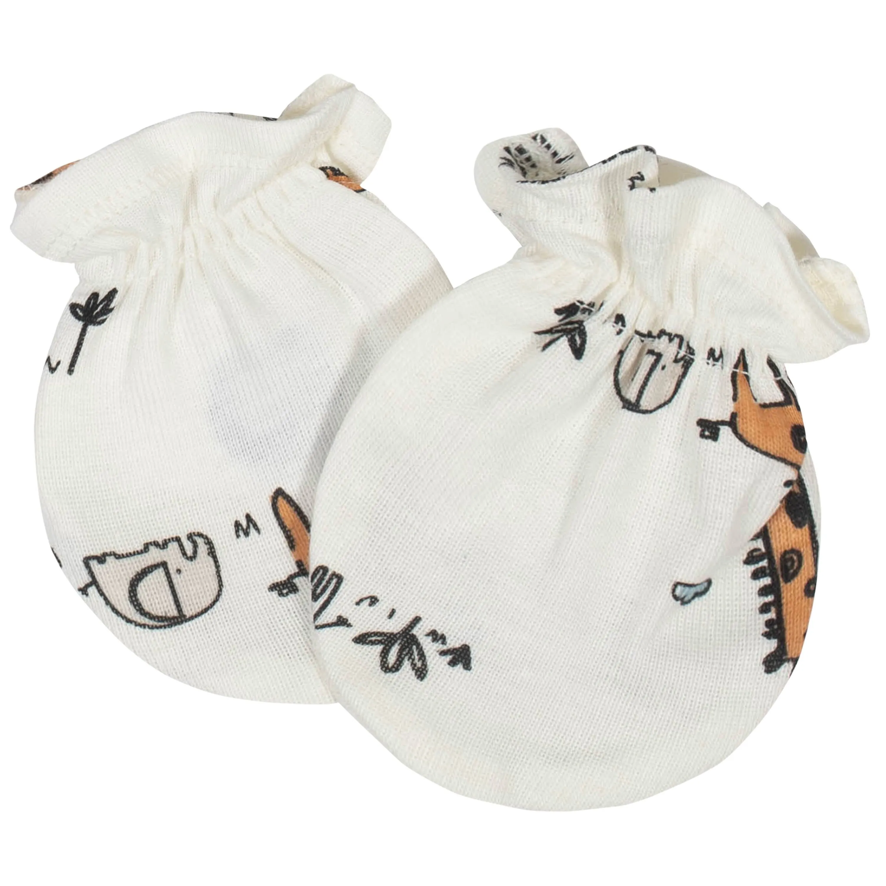 Gerber® 4-Pack Baby Boys Jungle No Scratch Mittens Set