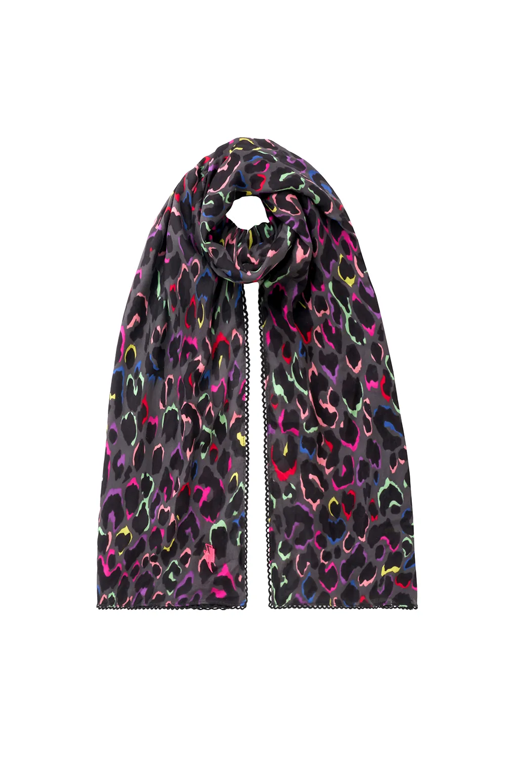 Grey with Rainbow Shadow Leopard Charity Super Scarf