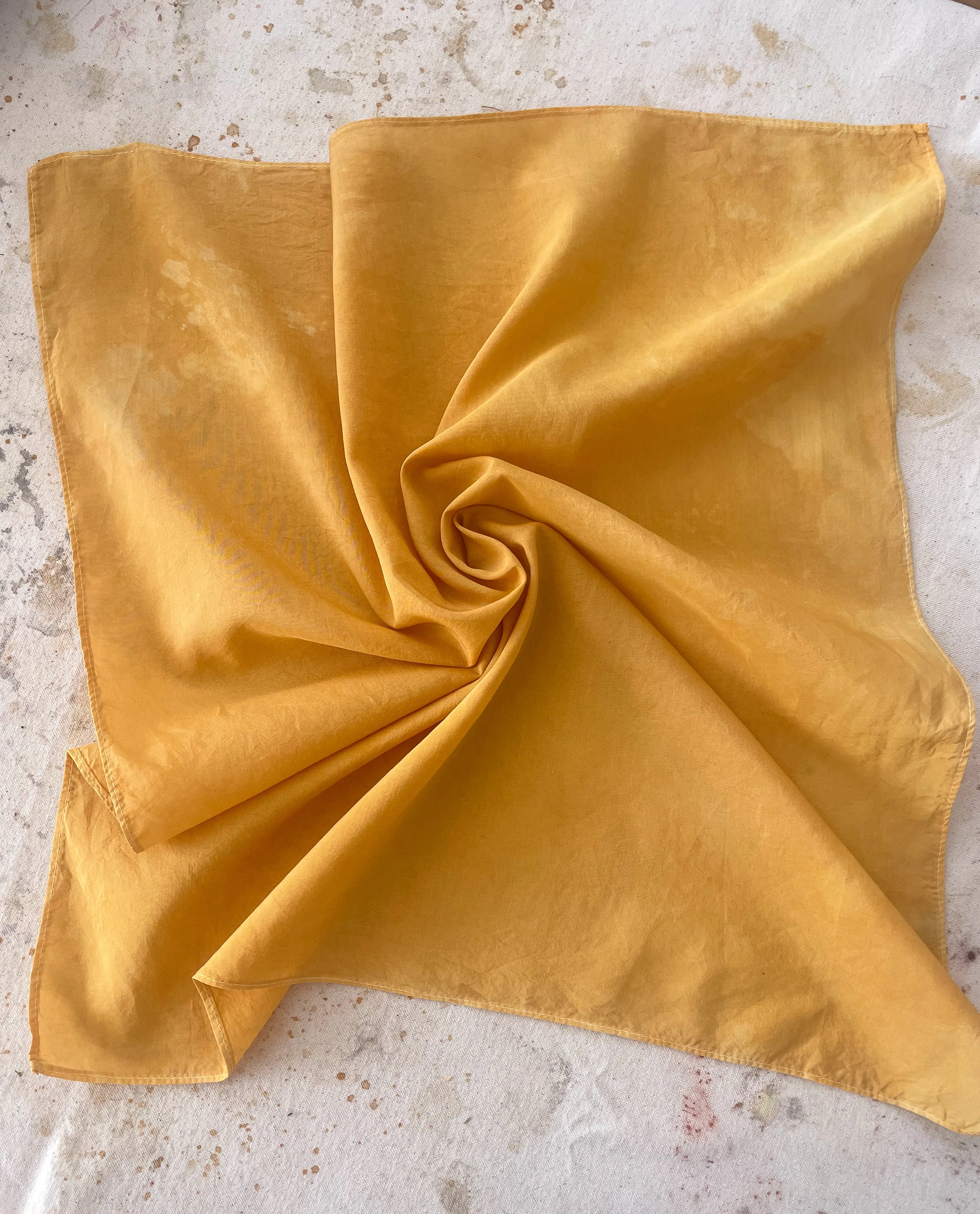 Hand-Dyed Silk Scarves - Sulfur Cosmos