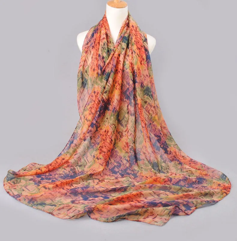 High quality women scarf cotton voile scarves solid warm autumn and winter scarf shawl printed