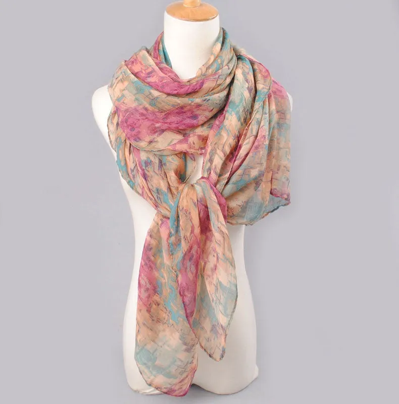 High quality women scarf cotton voile scarves solid warm autumn and winter scarf shawl printed