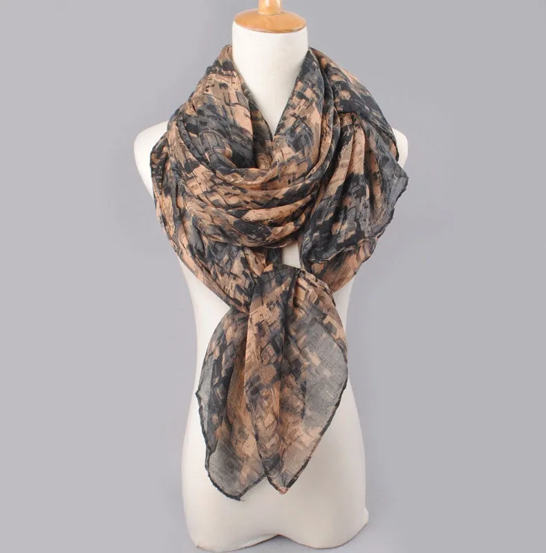 High quality women scarf cotton voile scarves solid warm autumn and winter scarf shawl printed