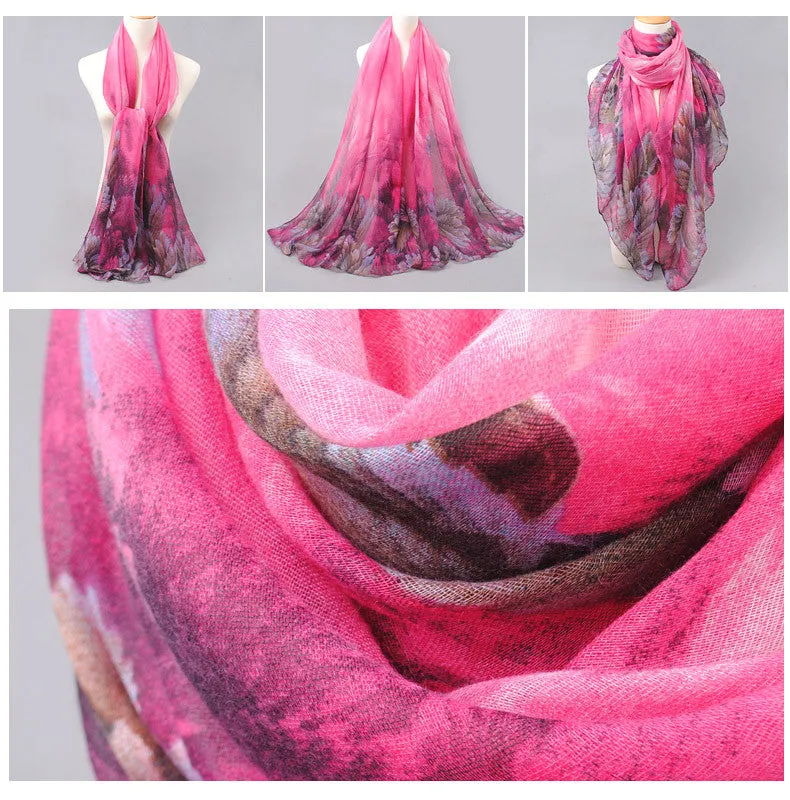 High quality women scarf cotton voile scarves solid warm autumn and winter scarf shawl printed