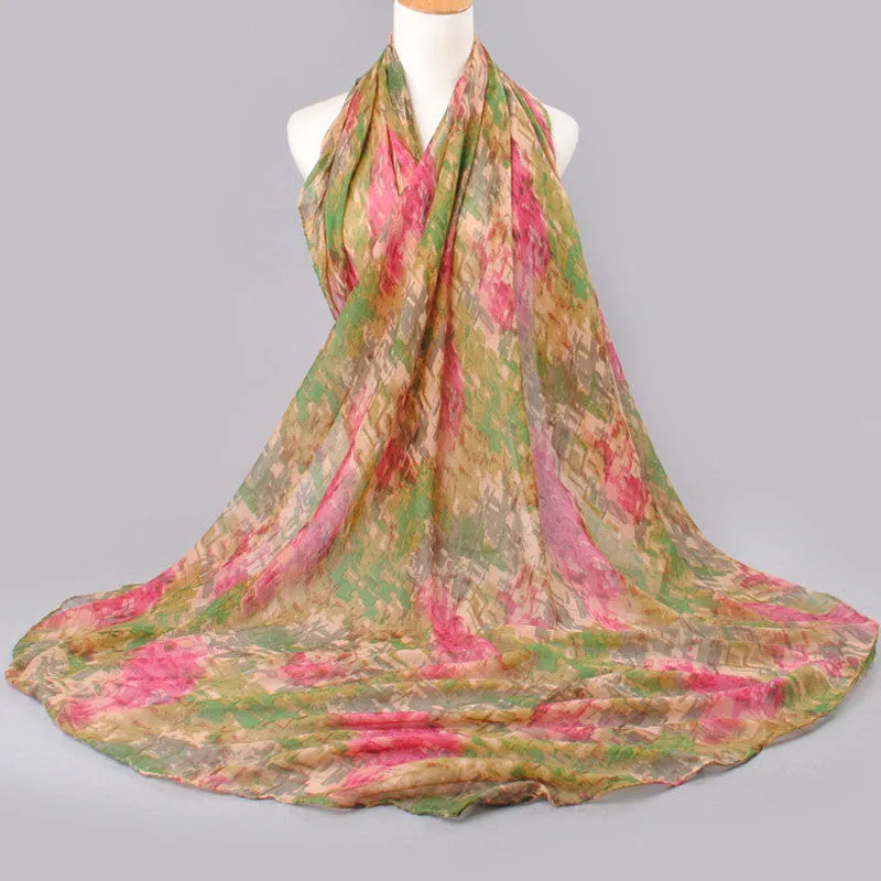 High quality women scarf cotton voile scarves solid warm autumn and winter scarf shawl printed