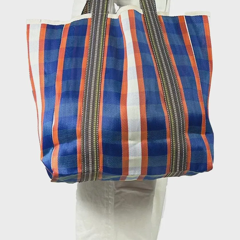 Indian Market Bag Deep Shopper - Blue/Orange