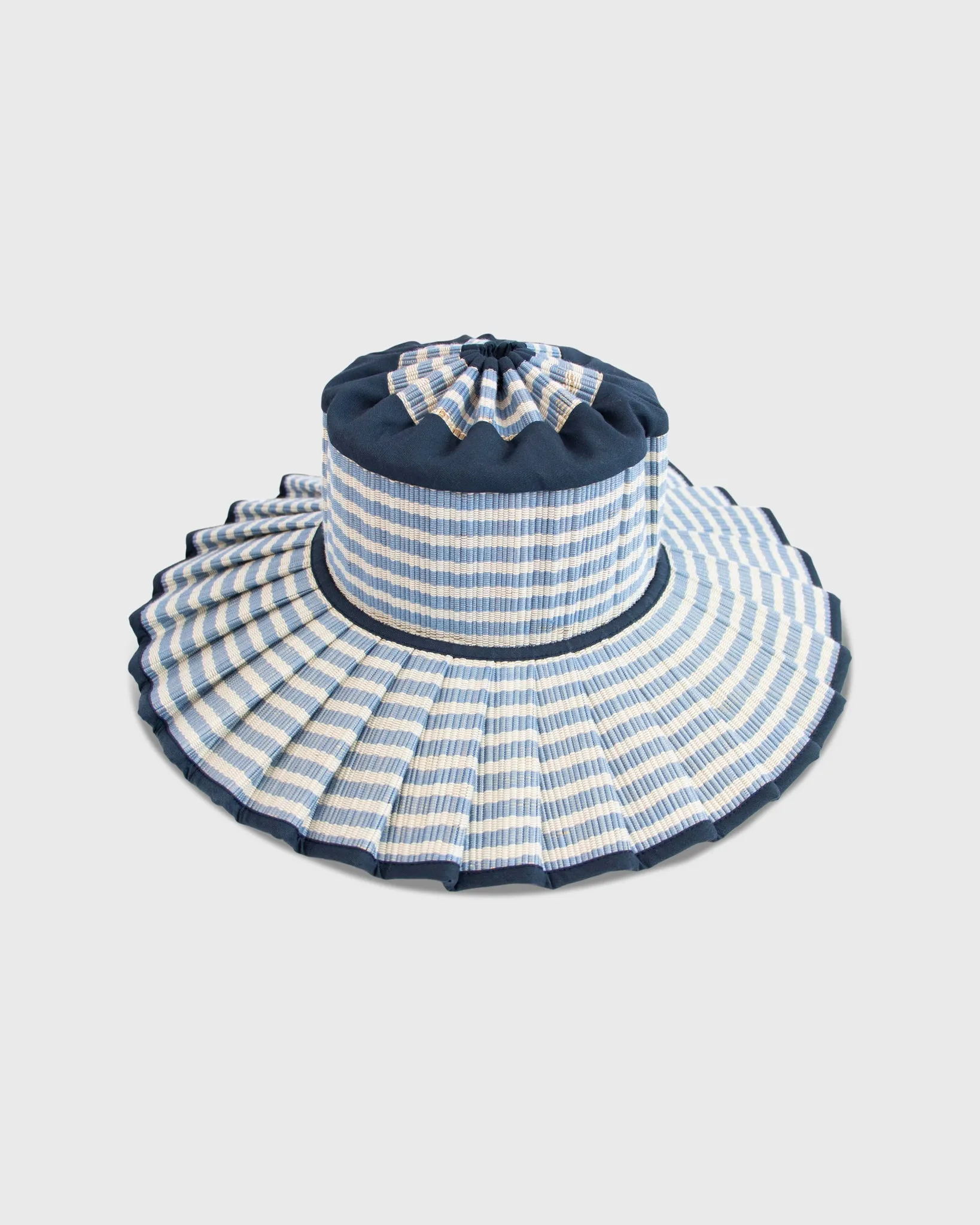 Island Capri Hat in Cornflower Blue/White Stripe