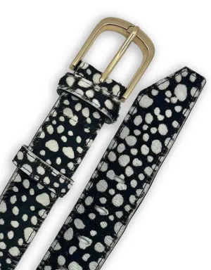 Jeans Belt Black & White Spots