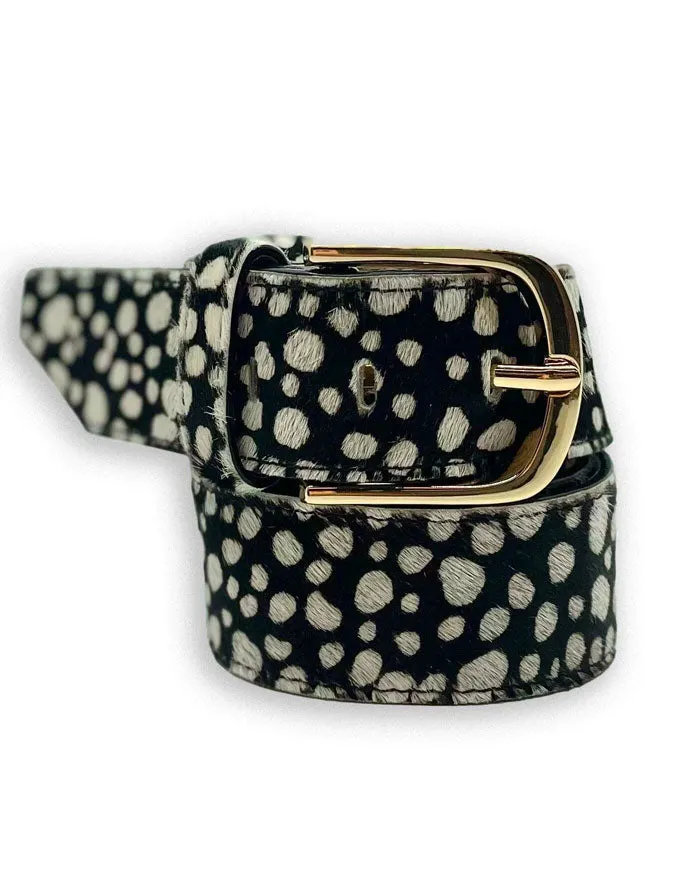 Jeans Belt Black & White Spots