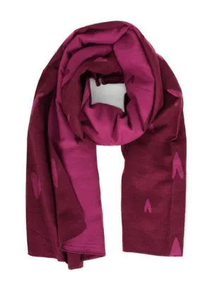 Katie Loxton S Soft Heart Scarf Burgundy and Raspberry KLS112