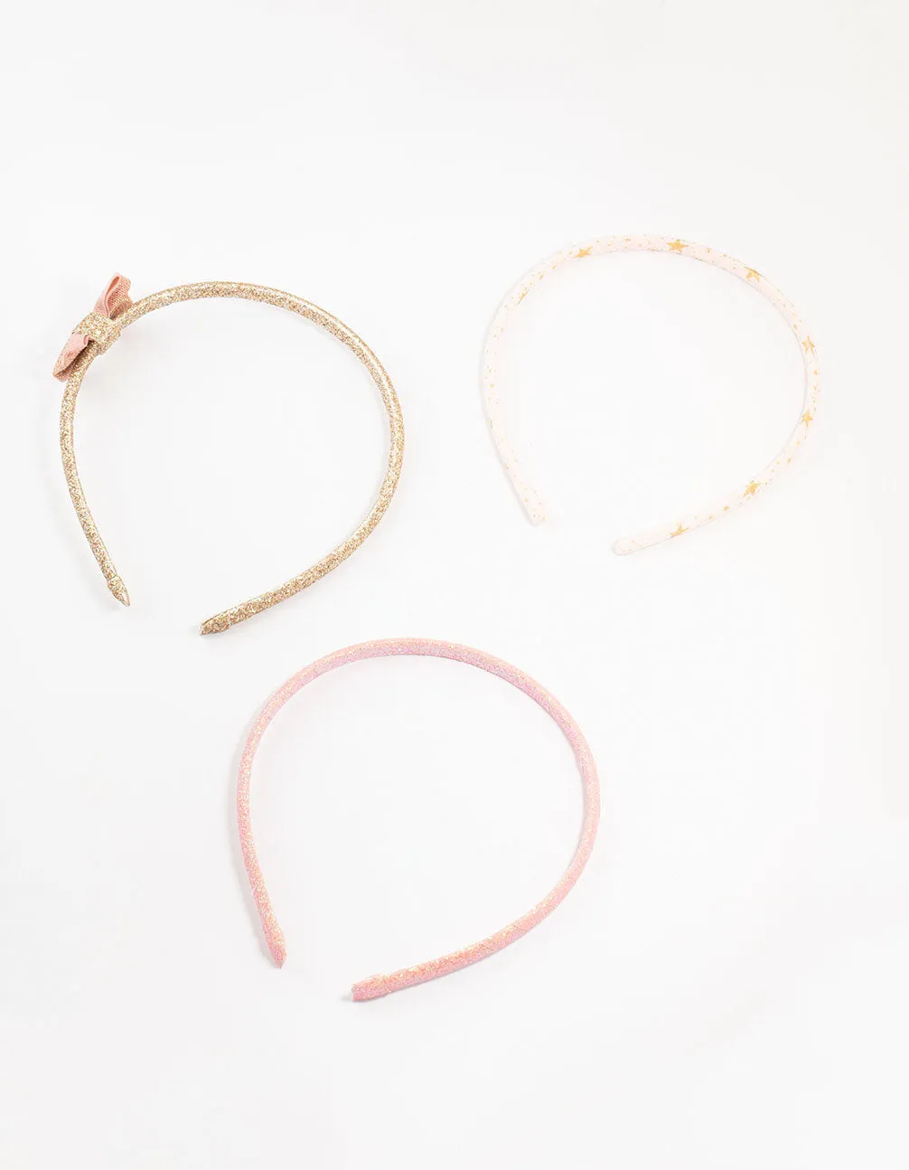 Kids Pink & Gold Headband 3-Pack